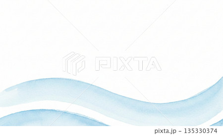 水彩で描いた青色のライン背景素材 水彩で描いた青色のライン背景素材 135330374