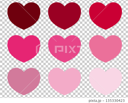 Heart mark set pink & red 135330423