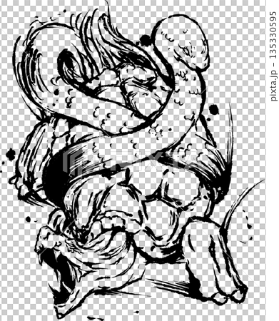 黑龜墨畫插圖 135330595