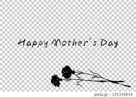 Mother's Day carnation hand-drawn monochrome illustration material (frame, wreath, bouquet, etc.) Mother's Day carnation hand-drawn monochrome illustration material (frame, wreath, bouquet, etc.) 135330634