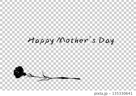 Mother's Day carnation hand-drawn monochrome illustration material (frame, wreath, bouquet, etc.) Mother's Day carnation hand-drawn monochrome illustration material (frame, wreath, bouquet, etc.) 135330641