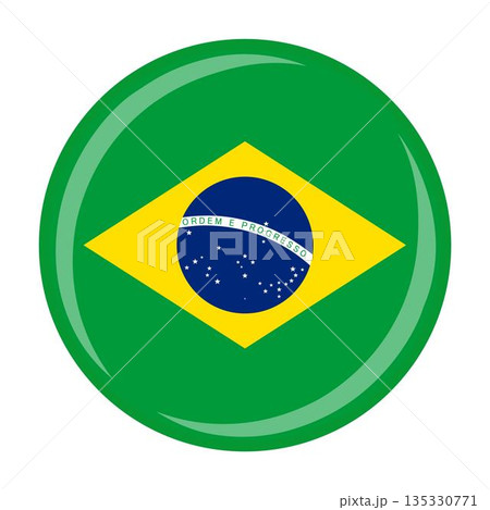 Brazil national round circle flag emblem official icon 135330771