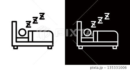 睡眠のアイコン,寝てる人のピクトグラム 135331006