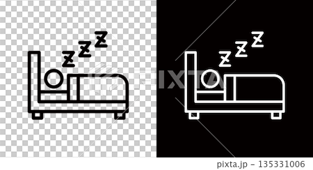 睡眠のアイコン,寝てる人のピクトグラム 135331006
