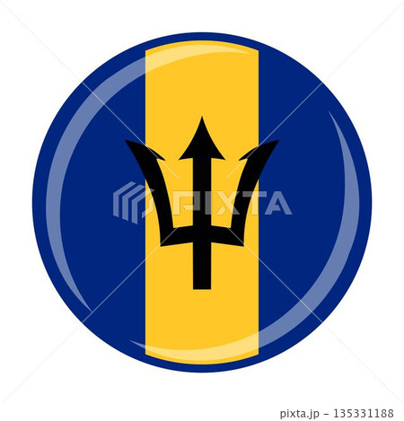 Barbados national round circle flag emblem official icon 135331188