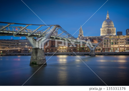 Millenium Bridge and Blue Hour 135331376