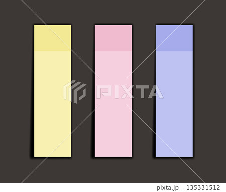 Paper notes stickers. Place for memo messages on paper sheets. Blank sticky place for to do list and office notice or information board 135331512