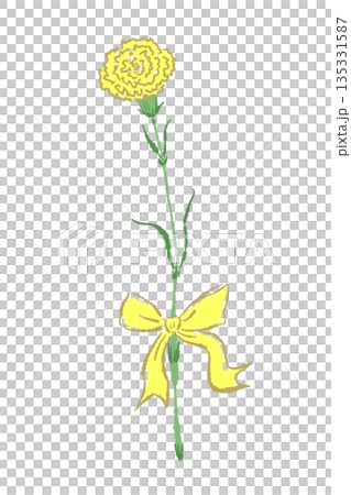 母親節黃色康乃馨手繪彩色插畫(相框、花環、花束等) 母親節黃色康乃馨手繪彩色插畫(相框、花環、花束等) 135331587
