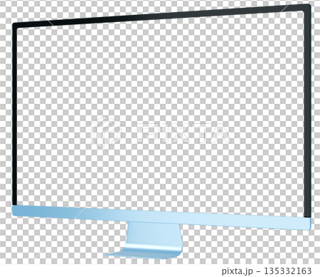 3D素材_モニター_水色 3D素材_モニター_水色 135332163