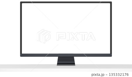 3D素材_モニター_黒 3D素材_モニター_黒 135332176