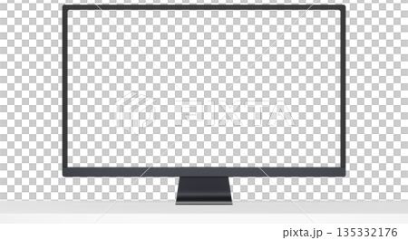 3D素材_モニター_黒 3D素材_モニター_黒 135332176