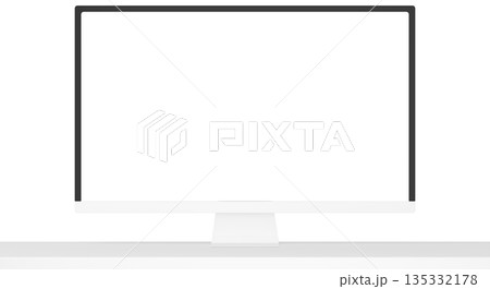 3D素材_モニター_白 135332178