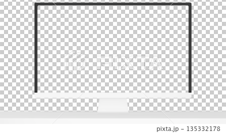 3D素材_モニター_白 135332178