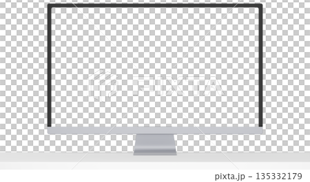 3D素材_モニター_シルバー 3D素材_モニター_シルバー 135332179