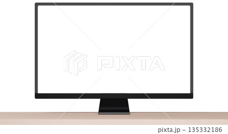 3D素材_モニター_黒 3D素材_モニター_黒 135332186