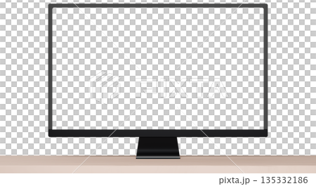 3D素材_モニター_黒 3D素材_モニター_黒 135332186