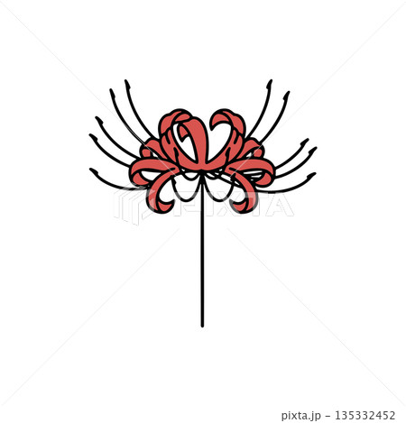 シンプルな彼岸花のカラーアイコン 135332452