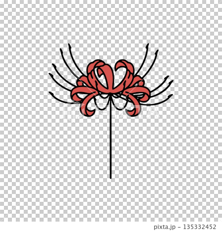 シンプルな彼岸花のカラーアイコン 135332452