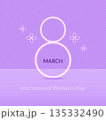 International Women's day, March 8. Greeting card, social media, website, post, invitation.  135332490