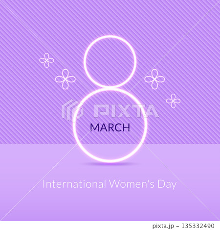 International Women's day, March 8. Greeting card, social media, website, post, invitation.  135332490