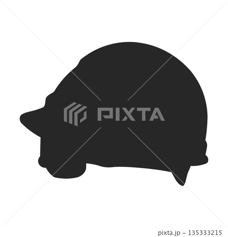 Minimalist Silhouette of a Protective Construction Helmet Minimalist Silhouette of a Protective Construction Helmet 135333215