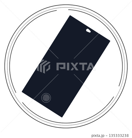 Biometric Security Smartphone Icon with Fingerprint Sensor Biometric Security Smartphone Icon with Fingerprint Sensor 135333238