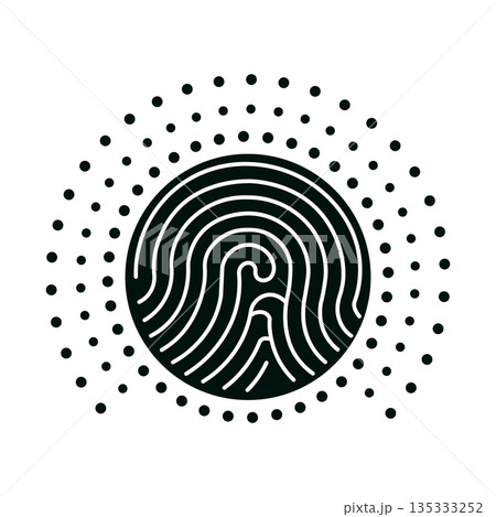 Biometric Fingerprint Scanning Icon for Security Access 135333252