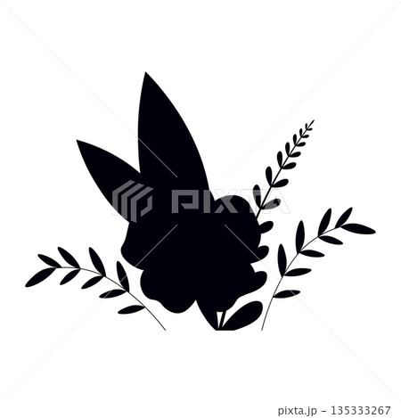 Botanical Leafy Foliage Silhouette for Nature Design Botanical Leafy Foliage Silhouette for Nature Design 135333267