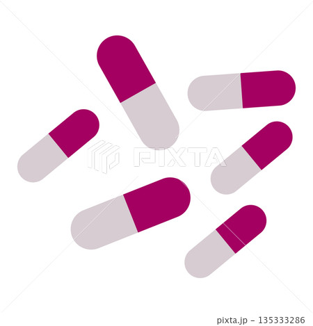 Scattered Magenta and Grey Medical Capsule Pills Scattered Magenta and Grey Medical Capsule Pills 135333286