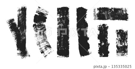 Black roller brush strokes set isolated on white Black roller brush strokes set isolated on white 135335025