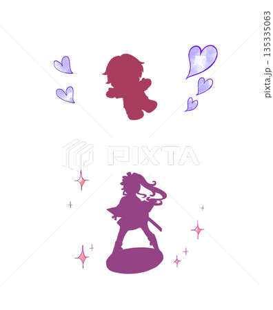 推しぬい　美少女フィギュア　紫　シルエット　イメージ　 135335063