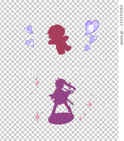 推しぬい　美少女フィギュア　紫　シルエット　イメージ　 135335063