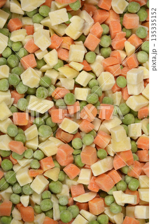 Frozen vegetables for Croatian style French salad Frozen vegetables for Croatian style French salad 135335152