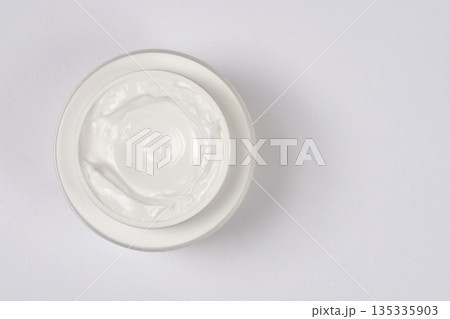 White cosmetic cream in jar White cosmetic cream in jar 135335903