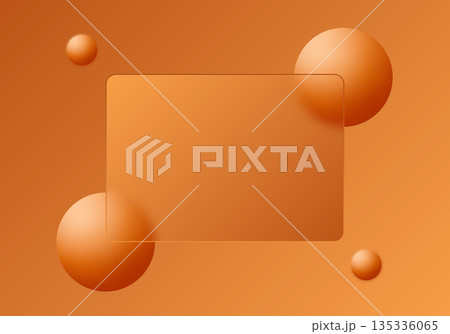 Minimalist abstraction in brown tones with rectangular glass insert for text. Eps 10 135336065