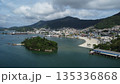 Tropical mountains rising above coastal city of Angra dos Reis, Brazil 135336868