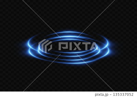 Neon light effect, magic circle lines. 135337052