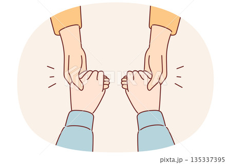 Moral support for friend in trouble concept, with people holding hands while apologizing 135337395
