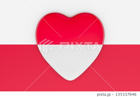 Greenland support heart flag, anti US takeover protest concept. 3D rendering Greenland support heart flag, anti US takeover protest concept. 3D rendering 135337646