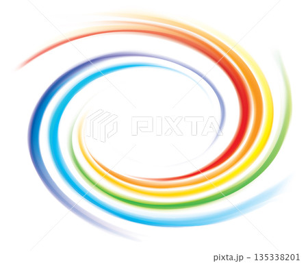 Vector backdrop of spiral rainbow spectrum 135338201