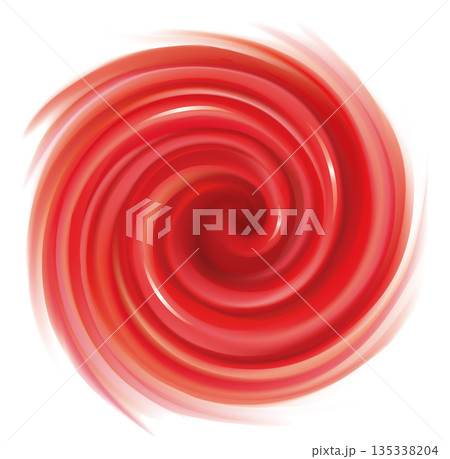 Vector swirling red backdrop. Juice of red fruits 135338204