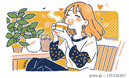 日々に充実感を感じている女の子 日々に充実感を感じている女の子 135338367