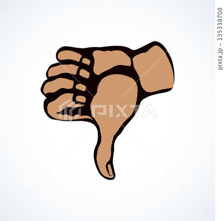 Thumb down sign. Vector drawing Thumb down sign. Vector drawing 135338708