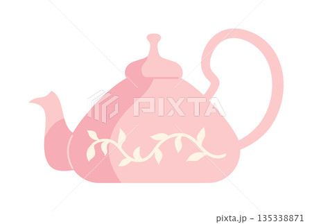 Retro teapot or kettle cartoon illustration vintage antique old ceramic tea kettle drawn vector art 135338871
