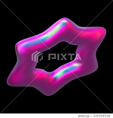 Pink holographic star 3D vector animation design, festive decoration, iridescent space emoji, Y2K pearl shine sparkle Pink holographic star 3D vector animation design, festive decoration, iridescent space emoji, Y2K pearl shine sparkle 135339156