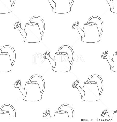 seamless outline pattern of watering can seamless outline pattern of watering can 135339271
