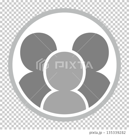 三人の人物の円形アイコン 三人の人物の円形アイコン 135339282