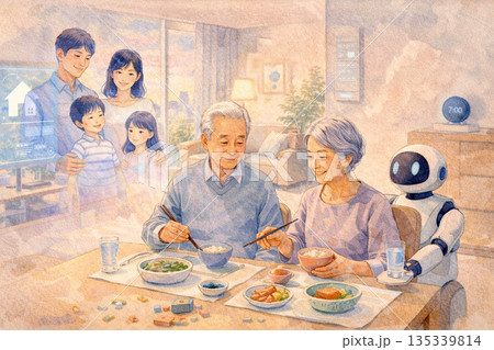 2030年、日本のつながる家族 ― 離れて暮らす日常のケア 135339814