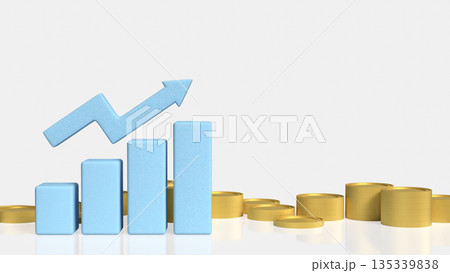 Financial Growth Concept with Rising Bar Chart and Upward Arrow 3d render. Financial Growth Concept with Rising Bar Chart and Upward Arrow 3d render. 135339838