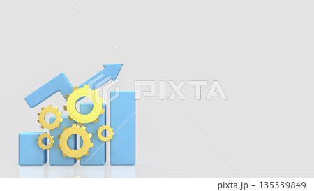 Business Performance Optimization Concept with Gears and Growth Chart 3d render. Business Performance Optimization Concept with Gears and Growth Chart 3d render. 135339849